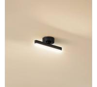 Plafón LED Lindby Eldrin, 1 luz, negro, tira de luz