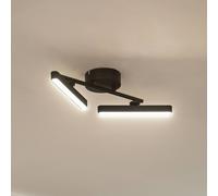 Plafón LED Lindby Eldrin, 2 luces, negro, tira de luz