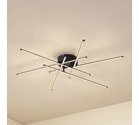 Plafón LED Lindby Elviano, Ø 80 cm, negro, 3000 K
