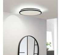 Plafón LED Lindby Glane, Ø 38 cm, negro/blanco, IP44 True