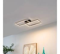 Plafón LED Lindby Panja, 35 cm, color cromo, hierro