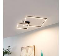 Plafón LED Lindby Panja, 67 cm, color cromo, hierro