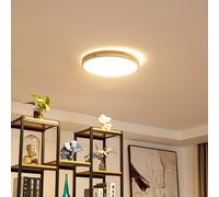 Plafón LED Lindby Smart Innes Madera Ø39cm RGB CCT Tuya True