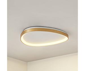 Plafón LED Lucande Asken, 61 cm, dorada, CCT, atenuable