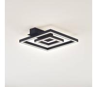 Plafón LED Madamo de Lindby, negro, 30 cm, 3000 K, aluminio True