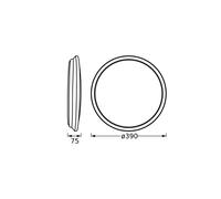 Plafón LED OR UBLIN de OSRAM, Ø 39 cm, metal plateado