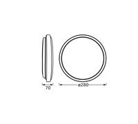 OSRAM Plafón ORBIS LONDON 280mm, blanco, 16W, 2000lm, luz blanca cálida, distribución homogénea de la luz, larga vida útil, no reemplazable, redondo, IP20, 3000K.