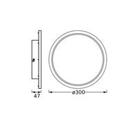 Plafón LED OSRAM BATHROOM, negro, Ø 30 cm, IP44 CCT