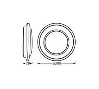 Plafón LED OSRAM OR ERLIN, negro, Ø 39 cm, metal True
