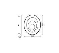 OSRAM Plafón ORBIS SPIRAL OVAL 360mm, blanco, 27W, 2400lm, color de luz blanco cálido, distribución eficaz de la luz indirecta, larga duración, módulo LED, ovalado, IP20, 3000K.