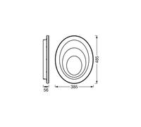 OSRAM Plafón ORBIS SPIRAL OVAL 485mm, blanco, 37W, 4000lm, color de luz blanco cálido, distribución efectiva de la luz directa, larga duración, módulo LED no reemplazable, ovalado, IP20, 3000K.