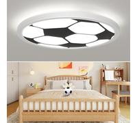 Plafón LED plano de 24 W, redondo 4000 K blanco cálido, para salón, dormitorio, oficina, cocina, baño, pasillo, balcón, habitación infantil, 30 cm, fútbol