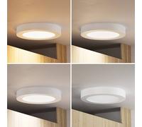 Plafón LED PRIOS Edwina, blanco, 23 cm, CCT, IP44