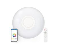 Plafón LED Rainbow Ksix, Altavoz integrado, Conectada, Sigue el ritmo de la música, Modos de luz RGB, 40cm, 30W, Blanco