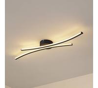 Plafón LED Ravion de Lindby, 90 cm, negro, 3000 K