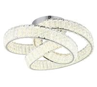 Plafón led redondo cromo pantalla transparente globo 4680 lm color de la luz de cálida a fría cct (2700k-6000k) ø60 cm ip20