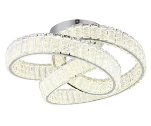 Plafón led redondo cromo pantalla transparente globo 4680 lm color de la luz de cálida a fría cct (2700k-6000k) ø60 cm ip20