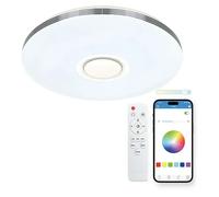 Plafón LED redondo inteligente Aura (66,4 W, Ø x Al: 49 x 7,5 cm, Plata)