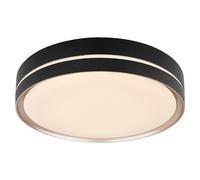 Plafón LED redondo Manni (24 W, Ø x Al: 38,5 x 8 cm, Negro, Blanco cálido)