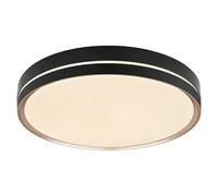 Plafón LED redondo Manni (40 W, Ø x Al: 48,5 x 8 cm, Negro, Blanco cálido)