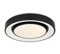 Plafón LED redondo Sully (24 W, Ø x Al: 380 mm x 7,5 cm, Negro, Blanco cálido)