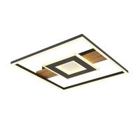 Plafón LED Robby (L x An x Al: 37,8 x 37,8 x 5 cm, Marrón, 24 W, Color de luz: Blanco cálido, 800 lm)