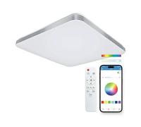 Plafón LED Smart Twilight (72 W, L x An x Al: 47,5 x 47,5 x 6,2 cm, Plata, Multicolor)