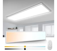 Plafon LED Techo 120x30 CM, 40W Lámpara de Techo Panel Regulable con Control Remoto, Lámpara Multifuncional 2700K-6500K Luz Blanca Cálida/Natural/Fría para Dormitorio, Salón, Baño, Balcón, Pasillo