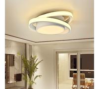 Plafon Led Techo,32W Modernas Lámpara de Techo,Oval Blanca Luz de Techo 3000LM Blanco cálido 3000K Plafones para Techo,lamparas Techo Para Comedor Corredor Baño Cocina Dormitorio Pasillo,Largo 27cm