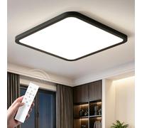 Plafon LED Techo 40CM Regulable, Superficie Panel Led con Mando a Distancia 3000K-6500K, 42W Cuadrada Lámpara de Techo Moderna, Luz LED Techo Para Oficina Dormitorio Salon Cocina Comedor Bano, Negro