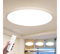 Plafon LED Techo 60cm 60W, 3000K-6500K Regulable con Mando a Distancia, Lámpara Techo Redondo Super Brillante Gran Tamaño para Salón Comedor Oficina, Downlight Plafones para Techo para Baño Cocina