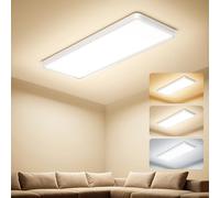 Plafon LED Techo Lámpara de Techo Plana, 58x22x2,9 cm Panel LED 32W 3000LM 3000K/4000K/6500K IP44 Plafon LED Techo Cocina, Lámparas Techo Largas para Salón, Dormitorio, Cocina, Baño, Pasillo, Blanco
