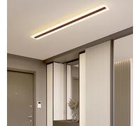 Plafon LED Techo Moderna Lámpara de Techo 3 Modos de Color Plafones 2700K/4500K/6500K Lámpara Techo Delgada Interior Larga Plana Acrílico para Dormitorio Comedor Sala (Madera Oscura-Luz Neutra,120cm)