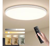 Plafon LED Techo Regulable 24W 3000K-6500K 2760LM Ø23cm IP44 Ultrafino 21mm con Mando y App Bluetooth, Lampara de Techo para Dormitorio Cocina Salón Baño (regulable/3000-6500k/Blanco, 1 Pack)