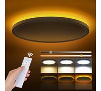 Plafon LED Techo Regulable 24W, Lámpara de Techo con Mando, Luz Nocturna Regulable 1800K, Lampara LED Techo Modernos 3000K-6500K Adecuado para Dormitorios Habitaciones Infantiles, Salones, Ø40CM