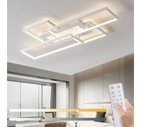 Plafon LED Techo Regulable Moderno 100CM, 72W Lámpara de Techo LED Salon con Mando a Distancia 3000K-6500K, Moderna Cuadrada Plafón Luz LED luz nocturna y función de memoria para Dormitorio,Cocina