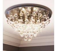Lindby lámpara de techo en cromo, transparente, plafón | lámpara de salón, e14, 5 bombillas, moderno para sala de estar, salón, pasillo, comedor