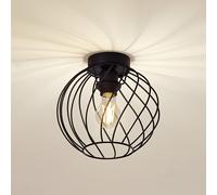 Plafón Lindby Danika, Ø 25 cm, negro, metal