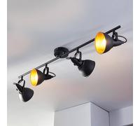 Plafón Lindby Julin, 85 cm, 4 luces, negro-dorado