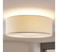 Lindby Lámpara de techo Mariat (Moderno) en Blanco hecho Textura, Tela Tejido Seda e.o. para Salón & Comedor (3 llamas E27) lámpara textil