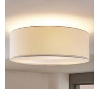 Plafón Lindby Mariat, blanco, lino, Ø 45 cm, E27