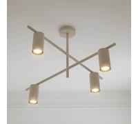 Plafón Lindby Marilou, beige, 4 luces, Ø 70 cm