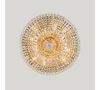 Plafón Maytoni Basfor, dorado, cristal, Ø 46 cm