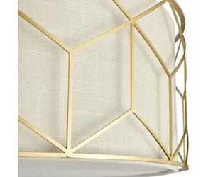 Plafón Maytoni Messina, Ø 57 cm, beige, lino