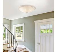 Plafón Maytoni Pascal, blanco/oro, Ø 35 cm cristal/metal