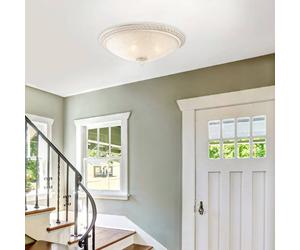 Plafón Maytoni Pascal, blanco/oro, Ø 35 cm cristal/metal