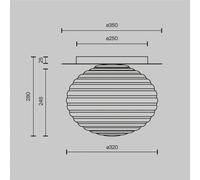 Plafón Maytoni Reels, negro / gris, Ø 35 cm, cristal