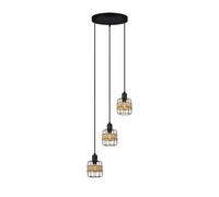 Fabrilamp plafon zenda 3xe14 forja/ratan regx25x33 cm