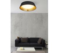 Plafón Moderna Para LED de Tela Negro TR089