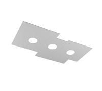 Plafón moderno largo rectangular gris 3 luces LED reemplazables Slim Top Light Plate 1129/PL3 R-GR